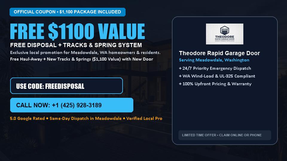 FREE Old Door Haul-Away & Heavy-Duty Tracks in Meadowdale, WA - Theodore Rapid Garage Door